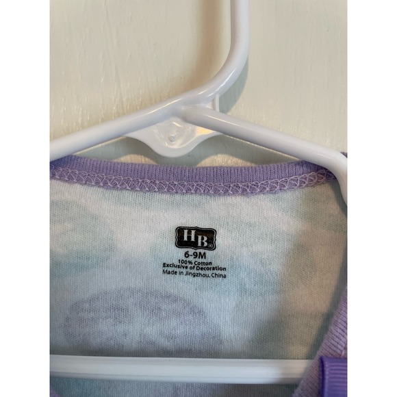 HB sleeveless tunic aqua purple sand dollar lightweight bow. Size 6-9mo. - Picture 3 of 5